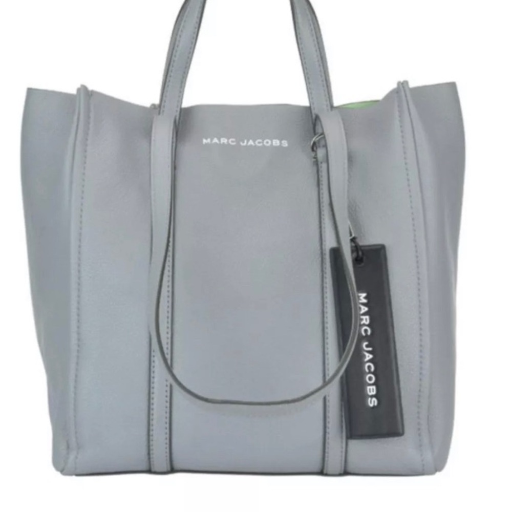 NWT Marc Jacobs The Tag Tote Rock‎ Grey Leather Bag -$395 Retail